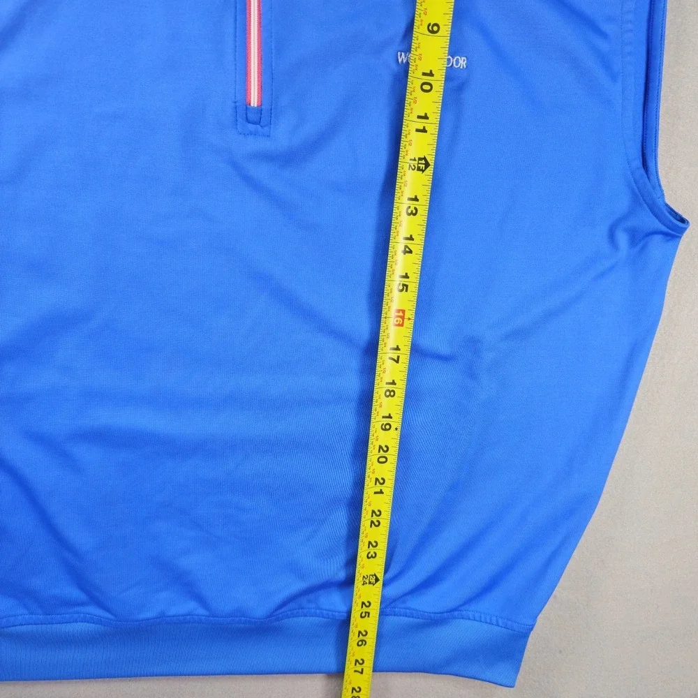 FootJoy Woodmoor Men's Large Golf Vest Blue Pink 1/4 Zip Stretch Sleeveless FJ